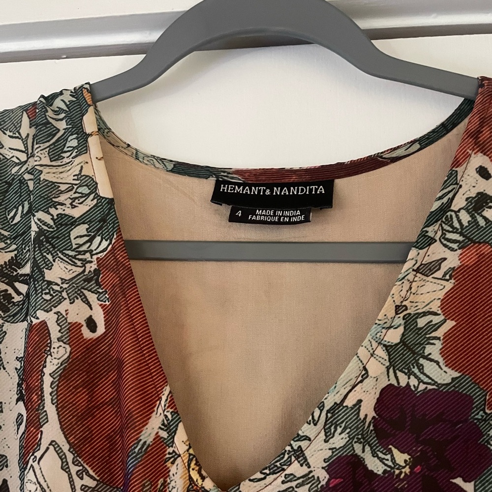 Anthropologie Size 4 Rust Multi Patterned Midi Dr… - image 3